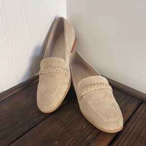 NWT Joie Huxley Tan Sueded Leather  Braided Loafers